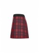 Steam Punk Female Lattice Pleated Patchwork Skirt