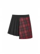 Steam Punk Female Lattice Pleated Patchwork Skirt