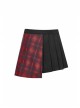 Steam Punk Female Lattice Pleated Patchwork Skirt