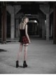 Steam Punk Female Lattice Pleated Patchwork Skirt