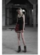 Steam Punk Female Lattice Pleated Patchwork Skirt