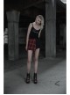 Steam Punk Female Lattice Pleated Patchwork Skirt