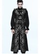 Gothic Spiral Buckle Decorated Gold Court Jacquard Long Black Vest