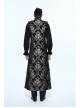 Gothic Spiral Buckle Decorated Gold Court Jacquard Long Black Vest