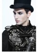 Gothic Spiral Buckle Decorated Gold Court Jacquard Long Black Vest