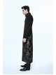 Gothic Spiral Buckle Decorated Gold Court Jacquard Long Black Vest