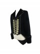 Golden Disc Flowers Decorated Buckle Hand-Embroidered Gothic Flower Black Men Coat