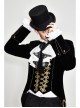 Golden Disc Flowers Decorated Buckle Hand-Embroidered Gothic Flower Black Men Coat