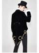 Golden Disc Flowers Decorated Buckle Hand-Embroidered Gothic Flower Black Men Coat