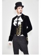 Golden Disc Flowers Decorated Buckle Hand-Embroidered Gothic Flower Black Men Coat