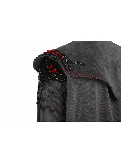 Game Of Thrones Season 7 Dragon Mother Daenerys Targaryen Black Dress Set With Cloak Halloween Cosplay Costume Full Set