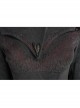 Game Of Thrones Season 7 Dragon Mother Daenerys Targaryen Black Dress Set With Cloak Halloween Cosplay Costume Full Set