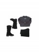 Game Of Thrones Season 7 Dragon Mother Daenerys Targaryen Black Dress Set With Cloak Halloween Cosplay Costume Full Set