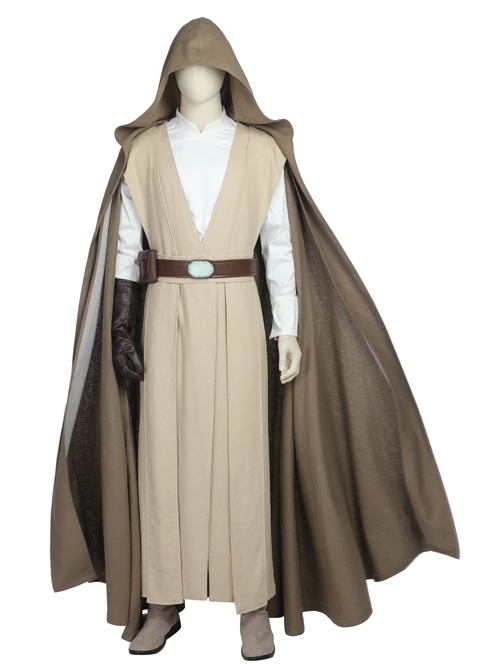 Star Wars The Last Jedi Luke Skywalker Halloween Cosplay Costume Khaki Cloak Full Set