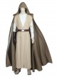 Star Wars The Last Jedi Luke Skywalker Halloween Cosplay Costume Khaki Cloak Full Set