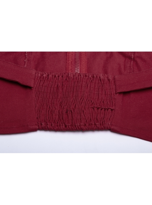 Chest Square Metal Strap Separation Belt Hollow Red Punk Tube Corset