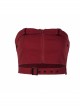 Chest Square Metal Strap Separation Belt Hollow Red Punk Tube Corset