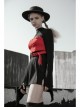 Chest Square Metal Strap Separation Belt Hollow Red Punk Tube Corset