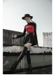 Chest Square Metal Strap Separation Belt Hollow Red Punk Tube Corset