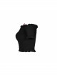 Off-Shoulder Red Cat Ear Decoration Chest Lace-Up Frill Hem Black Gothic Crop Blouse