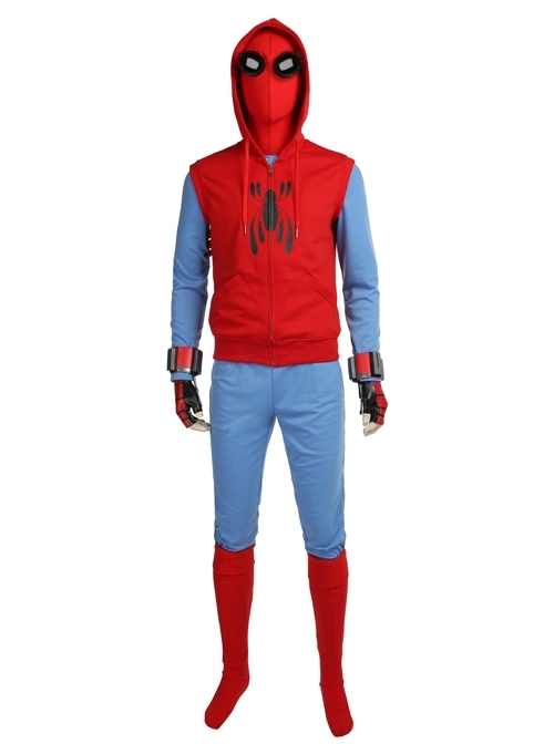 Spider-Man Homecoming Spider-Man Peter Parker Halloween Cosplay Costume Hoodie Full Set