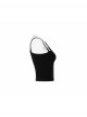 Asymmetric One Side Off-Shoulder Hasp Strap Other Side Hollow Black Punk Tight Camisole