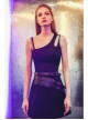 Asymmetric One Side Off-Shoulder Hasp Strap Other Side Hollow Black Punk Tight Camisole