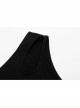 Asymmetric One Side Off-Shoulder Hasp Strap Other Side Hollow Black Punk Tight Camisole