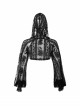 Bramble Rose Lace Love Pendant Red Line Cuff Black Punk Short Hooded Top