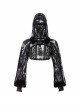 Bramble Rose Lace Love Pendant Red Line Cuff Black Punk Short Hooded Top