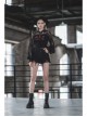 Bramble Rose Lace Love Pendant Red Line Cuff Black Punk Short Hooded Top