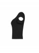 Inverted Rose Print U-Shaped Collar Hollow-Out Short Sleeve Black Punk Tight T-Shirt