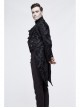 Gothic Thick Black Jacquard Split Design Basic Dress Coat