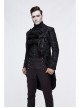 Gothic Thick Black Jacquard Split Design Basic Dress Coat