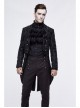 Gothic Thick Black Jacquard Split Design Basic Dress Coat