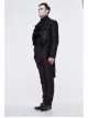 Gothic Thick Black Jacquard Split Design Basic Dress Coat