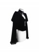 Gothic Vintage-Carved Hook Clasp Big Stand V-Collar Rabbit Hair Lace Cuff Black Jacquard Weft Velveteen Long Men Coat