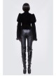 Gothic Vintage-Carved Hook Clasp Big Stand V-Collar Rabbit Hair Lace Cuff Black Jacquard Weft Velveteen Long Men Coat