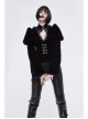 Gothic Vintage-Carved Hook Clasp Big Stand V-Collar Rabbit Hair Lace Cuff Black Jacquard Weft Velveteen Long Men Coat