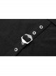 High Collar Chest Cross Hasp Long Sleeve Finger Holes Cuff Black Tight Punk T-Shirt