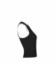 Round Collar Printed Black Punk Tight Vest