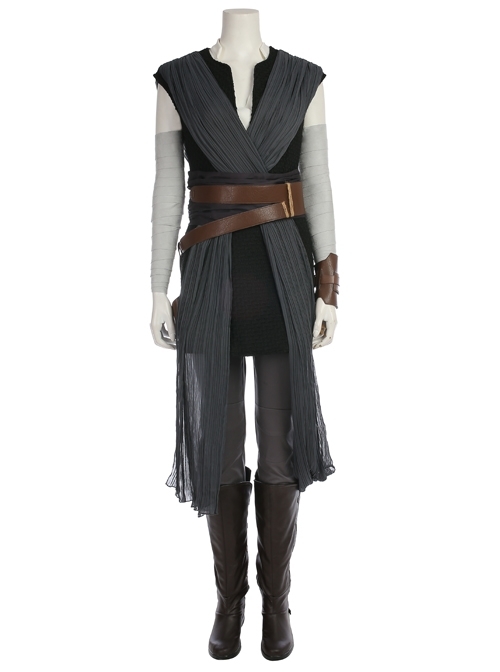 Star Wars The Last Jedi Rey Skywalker Halloween Cosplay Costume Black Vest Full Set