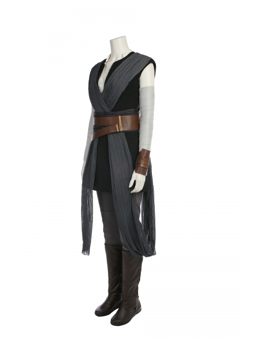 Star Wars The Last Jedi Rey Skywalker Halloween Cosplay Costume Black Vest Full Set