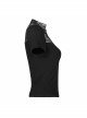 Small High Collar Chest Splice Printed Lace Mesh Moon Pendant Short Sleeve Black Punk T-Shirt