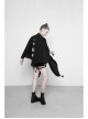 Black Mesh Back Lunar Eclipse Printing Tassel Pendant Hem Gothic Suntan-Proof Shawl
