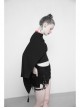 Black Mesh Back Lunar Eclipse Printing Tassel Pendant Hem Gothic Suntan-Proof Shawl