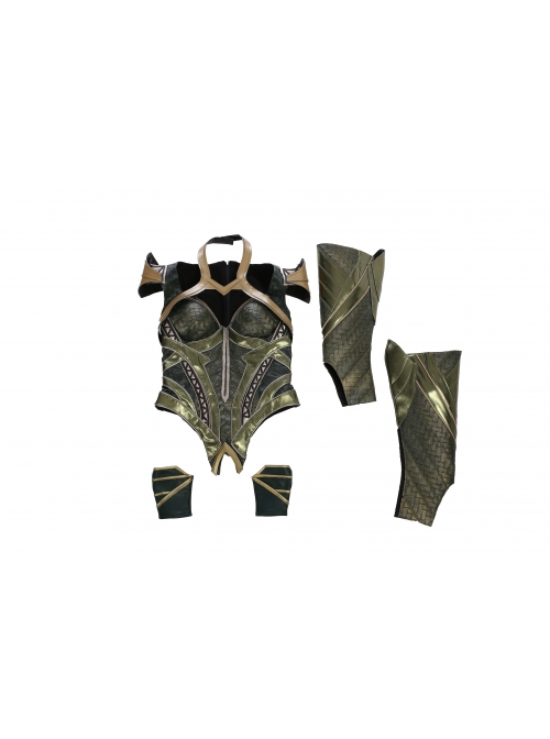 Justice League Aquaman Queen Mera Battle Suit Halloween Cosplay Costume Full Set