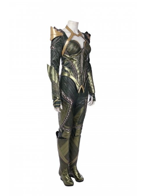 Justice League Aquaman Queen Mera Battle Suit Halloween Cosplay Costume Full Set