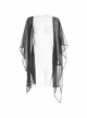 Black Chiffon Asymmetrical Hem Long Sleeve Gothic Suntan-Proof Shawl