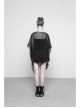 Black Chiffon Asymmetrical Hem Long Sleeve Gothic Suntan-Proof Shawl